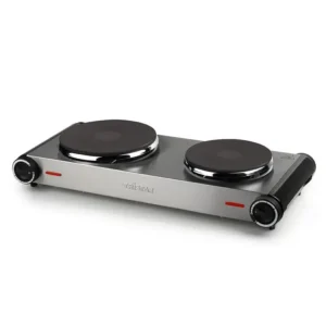 Piastra elettrica Tristar KP-6248 con 2 zone di cottura in acciaio inox