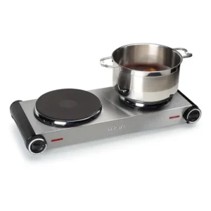 Piastra elettrica Tristar KP-6248 con 2 zone di cottura in acciaio inox