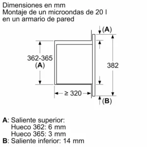 Microonde Balay 3CG5142X3 20L nero/inox da incasso
