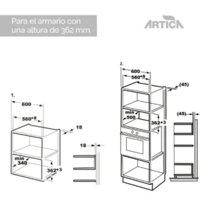 microonde integrabile Artica AMW2004582IDX DSP 20L grill
