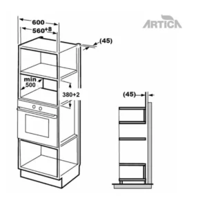 Microonde integrabile Artica AMW204580IDW 20L bianco