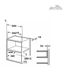 Microonde da incasso Artica AMW204581IDB Inte DSP 20L nero