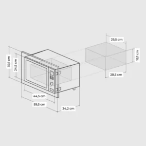 Microonde da incasso Cecotec 01378 20/L bianco