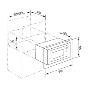 Microonde Integrabile Silverline MWE-35 IB 25 Litri Nero