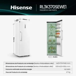 Frigorifero Hisense RL3K370SEWE1 372 litri 1 porta bianco