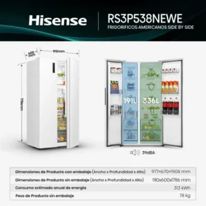 Frigorifero americano Hisense RS3P538NEWE 534 litri bianco No Frost