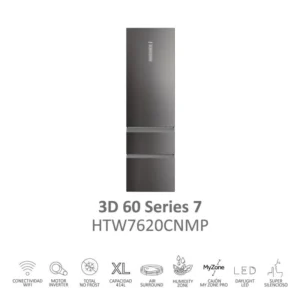 Frigorifero Combinato Haier HTW7620CNMP 205x60 Inox 414 litri