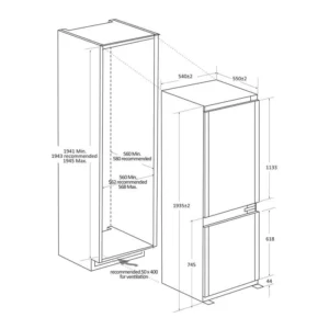 Frigorifero combinato da incasso Haier HBW7519C 300 litri classe C