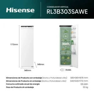 Frigorifero da incasso Hisense RL3B303SAWE 300L 177x54x55 No Frost