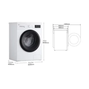 Lavatrice LG F4A1009NWK 9 kg 1400 rpm classe A bianco con porta nera