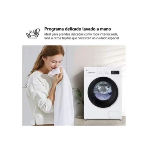 Lavatrice LG F4A1009NWK 9 kg 1400 rpm classe A bianco con porta nera