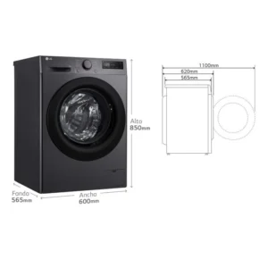 Lavatrice LG F4WR5009A6M 9 kg 1400 rpm Inox Grafite Steam