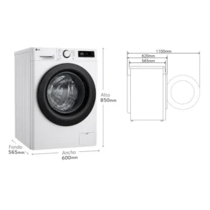 Lavatrice LG F4WR5010A6W 10 kg 1400 giri Bianco con porta nera