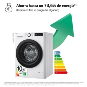 Lavatrice LG F4WR5010A6W 10 kg 1400 giri Bianco con porta nera