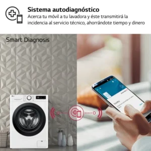 Lavatrice LG F4WR5010A6W 10 kg 1400 giri Bianco con porta nera
