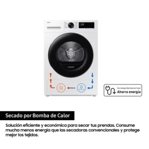 Asciugatrice Samsung DV90DG52A0AEC 9 kg a pompa di calore bianca con Wi-Fi