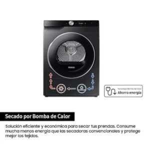 Asciugatrice Samsung DV90DG6845LB 9 kg a pompa di calore nera