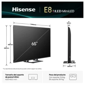 Hisense 65E8Q 65 pollici UHD MiniLED Smart TV 144Hz