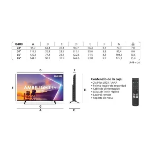 Televisore Philips 55" 55PUS8400 UHD QLED Smart TV Ambilight
